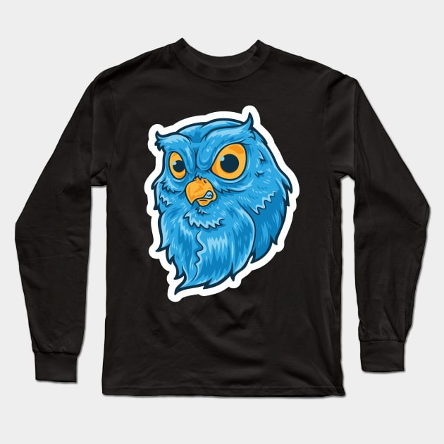 Blue Owl Long Sleeve T-Shirt by Dark_Ink